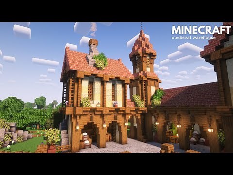 Minecraft: How to build a Medieval Warehouse | Harbor House Tutorial