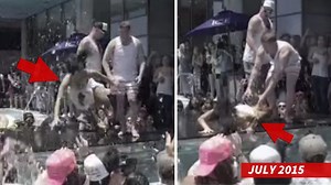 Demi Lovato -- Slip, Fall ... DIVE INTO THE POOL!!! (VIDEO)