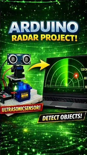 Arduino Radar Project | Ultrasonic Sensor Object Detection 🔥