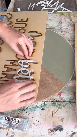 22K views · 98 reactions | DIY nursery signs! Using the wood I cut the names out of as a guide to keep the words level Click watch video in the bottom left corner to view the entire video #glowforge | Painted by Mandy | Facebook