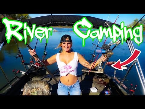 Remote River Camping/Fishing/Bowfishing for fall time BIG fish!!! (We Got em!!)