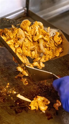 A look behind the counter.  Our Chicken Shawarma Plate comes together step by step with grilled chicken, yellow rice infused with turmeric, fresh tabbouleh, and soft pita to round it out. 17455 Monterey Rd, Morgan Hill, CA 95037 | Mr. Falafel | Facebook