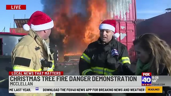 The Sacramento Fire Dept. demonstrates how quickly a fire can start from a Christmas tree and spread throughout a home. | FOX40