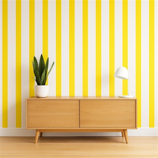 Yellow Stripe Wall Decals, 4 Inch Vertical Wall Stripes, Modern Peel and Stick Wall Stickers, Removable Stripes for Kids Room Custom Colors - Etsy