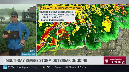 16K views · 215 reactions | If you're in Georgia, heads up! WATCH Chris Bruin LIVE from Columbus, GA as he times out the path of the storm as it moves through Alabama and into Georgia: | The Weather Channel | Facebook