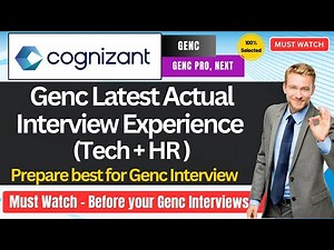 🔥Cognizant GenC latest Interview Experience | Cognizant GenC Technical + HR Interview Questions