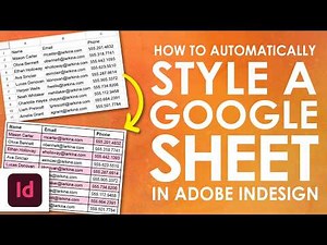 How to Automatically Style an Excel Sheet or Google Sheet in Adobe InDesign