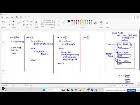 Stack Using Single Linked List in Python | DSA using Python | TechidZ by Srinivas Garapati