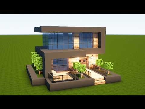Build a small modern house in Minecraft: Tutorial [House 334]