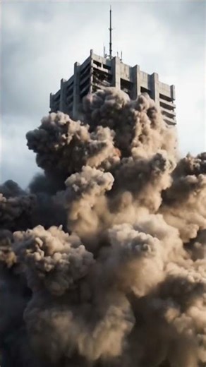 😮 Watch as controlled destruction brings down the structure in seconds! 💥 #DemolitionDay