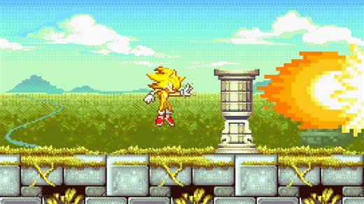 Movimientos Super Sonic en Pixel Art