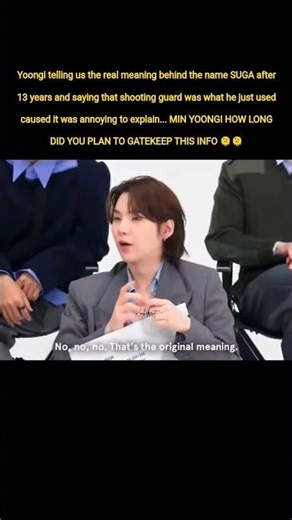 yoongi revealing the real meaning of “suga” after 13 years like it’s nothing… sir??? 😭