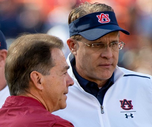 What is Nick Saban’s record vs Auburn as the Alabama coach?