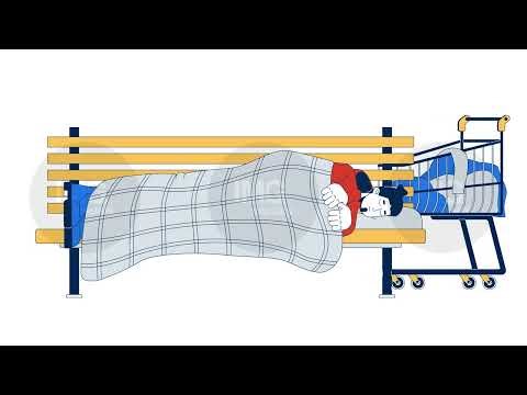 Homelessness cartoon animation