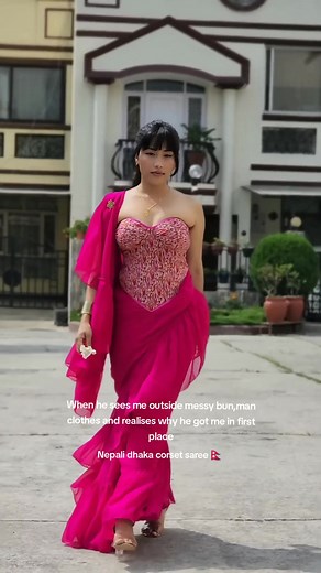 Nepali Dhaka Corset Saree Fashion Inspiration