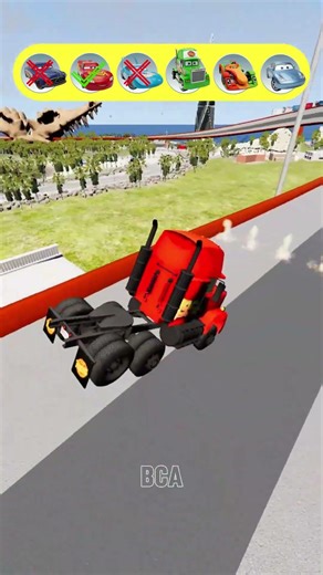 Pixar Cars vs Impossible Ring Jump😁#shorts #beamngdrive