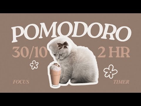 𝐜𝐚𝐭 𝐤𝐚𝐟𝐞 🐈 𝟹𝟶/𝟷𝟶 𝟹 𝚂𝙴𝚃𝚂 𝟸𝙷𝚁 | pomodoro focus timer | cozy jazz | study with me