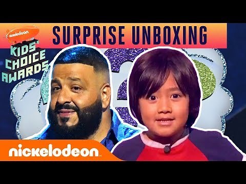 Ryan ToysReview's Unboxing Surprise w/ DJ Khaled at 2019 Kids' Choice Awards
