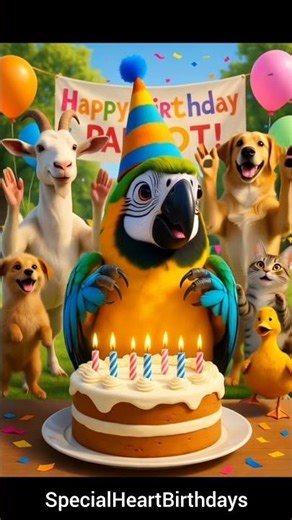 Parrot Birthday Party 🎂 | Funny 3D Cartoon with All Animals | Cute Animal Celebration Video