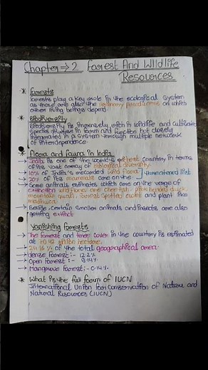 Class 10 Geography Chapter -2 Forest and Wildlife Resources|| Notes||