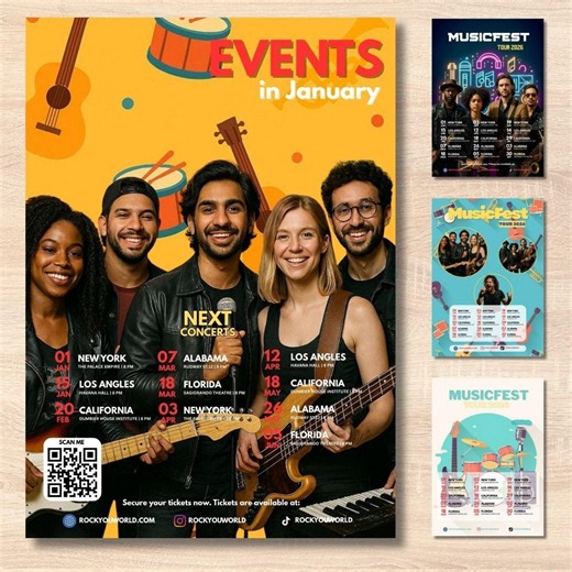 Editable Music Festival Poster Template | Canva Concert Poster | Tour & Event Flyer | Modern Festival Design - Etsy Australia