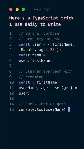The TypeScript trick that saved me hours 🚀 #programming #viral #typescripttips