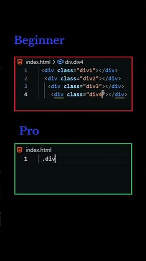 HTML Div Tag 🔥 Beginner vs Pro in 15 Seconds