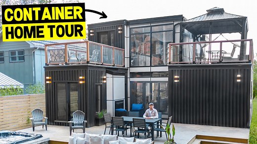 Touring a two-story shipping container home