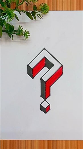 3D Question Mark ❓ Drawing #shortvideo