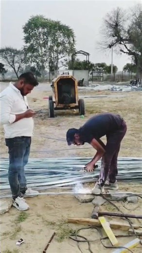 Solar Project Earthing Welding Process 🔩⚡#shorts #solarprojects #viralshorts #pmkusumyojna