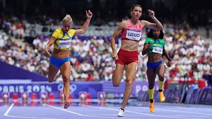 Audrey Leduc breaks own 100m Canadian record, advances to semifinals at Paris 2024