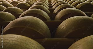 Cheese industry where the maturing of the Parmesan cheese takes place, which has to age for many months,. The processing is done following the ancient Italian tradition.