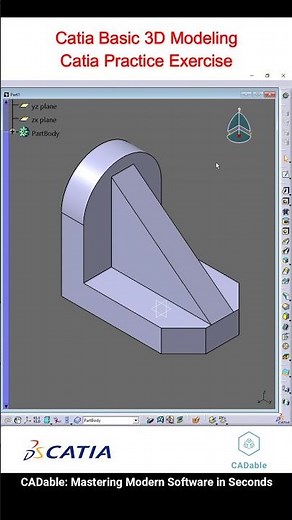 Catia Basic 3d Modeling - Catia Practice Exercise #catiapartmodeling #Catiadrawingpractice #CADable