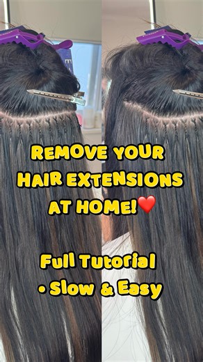 BEAUTY DIVE | St Kilda Melbourne lash & brow | hair extensions on Instagram: ". How to Remove Hair Extensions – Slow & Easy Guide ❤️✨ Today my client came in to remove her hair extensions after 3 months. If you only need removal, you can safely do it at home — it’s simple when done correctly 🤍 Here’s how: ✂️ Carefully cut ONLY the elastic band knot. (Do NOT cut your natural hair or the extension string.) ↩️ Twist the extension in the opposite direction to loosen it. ✨ Gently separate the extens