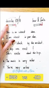 25K views · 572 reactions | Understand -ED & -ING Endings ✨️ #beginnerESL #BASIC #englishlesson #englishwithalina #learnonline #Learning #teacher #teaching #TESOL #easyenglish #ESL #English #Verbs #improveyourenglish #basicenglish #Vocabulary #ingles #eslteacher #viral #videolesson #Easy #learn #speakenglish | English With Alina | Facebook