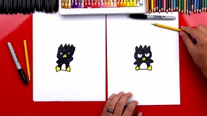 How To Draw Badtz-Maru From Hello Kitty - Art For Kids Hub — Free Drawing Lessons for Kids -