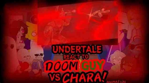 // UNDERTALE REACT TO • DOOM VS CHARA • - [STICKNODE ANIMATION] //