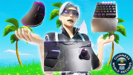 Playing Fortnite With The Worlds Weirdest Setup ( Vertical mouse + Mini keyboard)