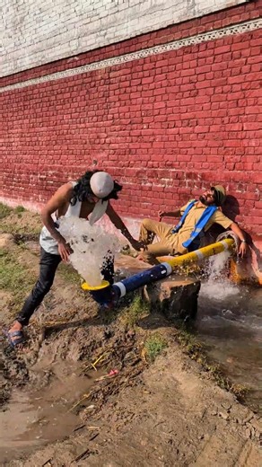 The water pipe in wall 🧱😱 #comedy #funny #viralshorts #ytshort