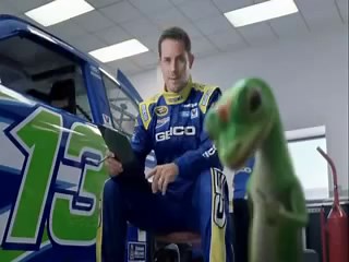 The Gecko's Day with GEICO Driver Casey Mears The Gecko's Journey GEICO Commercial