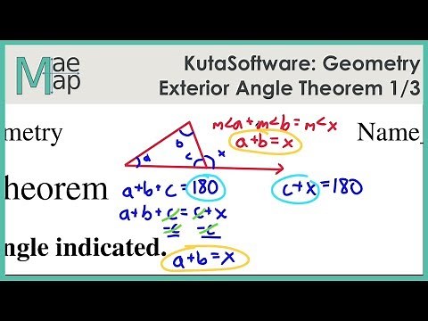 KutaSoftware: Geometry- Exterior Angle Theorem Part 1