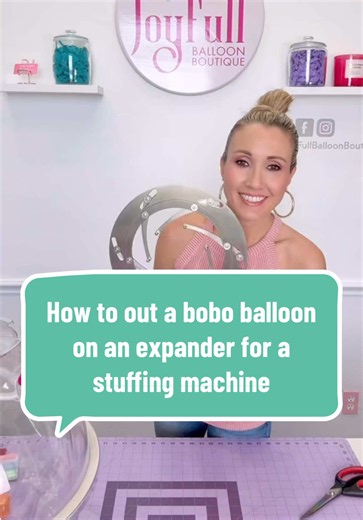 How to use bobo balloons with an expander for your stuffing machine. 🎈 Follow for more balloon tips and tricks. #joyfullballoonboutique #stuffedballoons #boboballoon #balloontutorial #balloontiktok