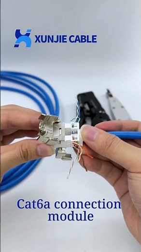 How to connect a cat6a keystone jack module with a cat6a sfutp ethernet cable？#cabling #cable #diy