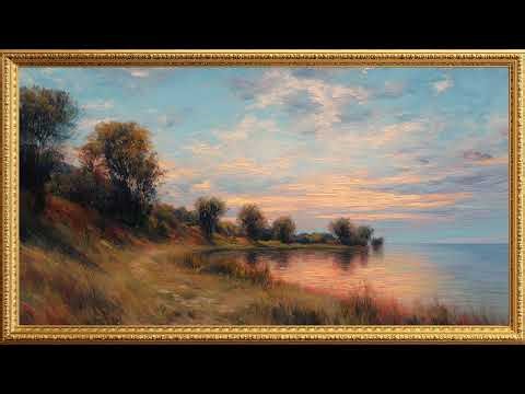 Spring Shore Reflections | Vintage Gold Frame | 4K TV Art Screensaver
