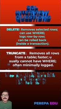 SQL Interview Questions - What is the difference between DELETE, TRUNCATE, and DROP?