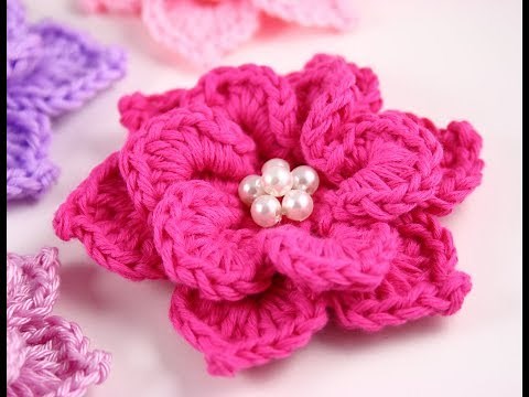 Flor de dos capas de ganchillo (crochet)