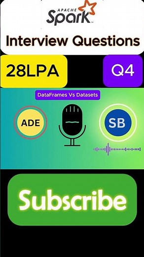spark data engineer interview questions and answers | 3 to 7 years | Data frame vs dataset | Q4