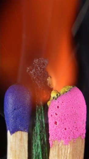 ASMR lighting fuse and matchstick closeup