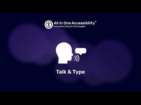 How to enable All in One Accessibility® Talk and Type feature?