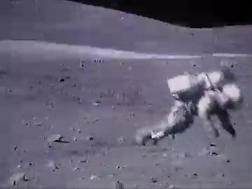 Astronauts falling over on the Moon during the Apollo missions